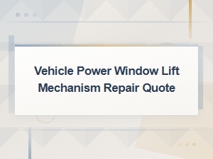 Vehicle Power Window Lift Mechanism Repair Quote and Professional Cost Estimates